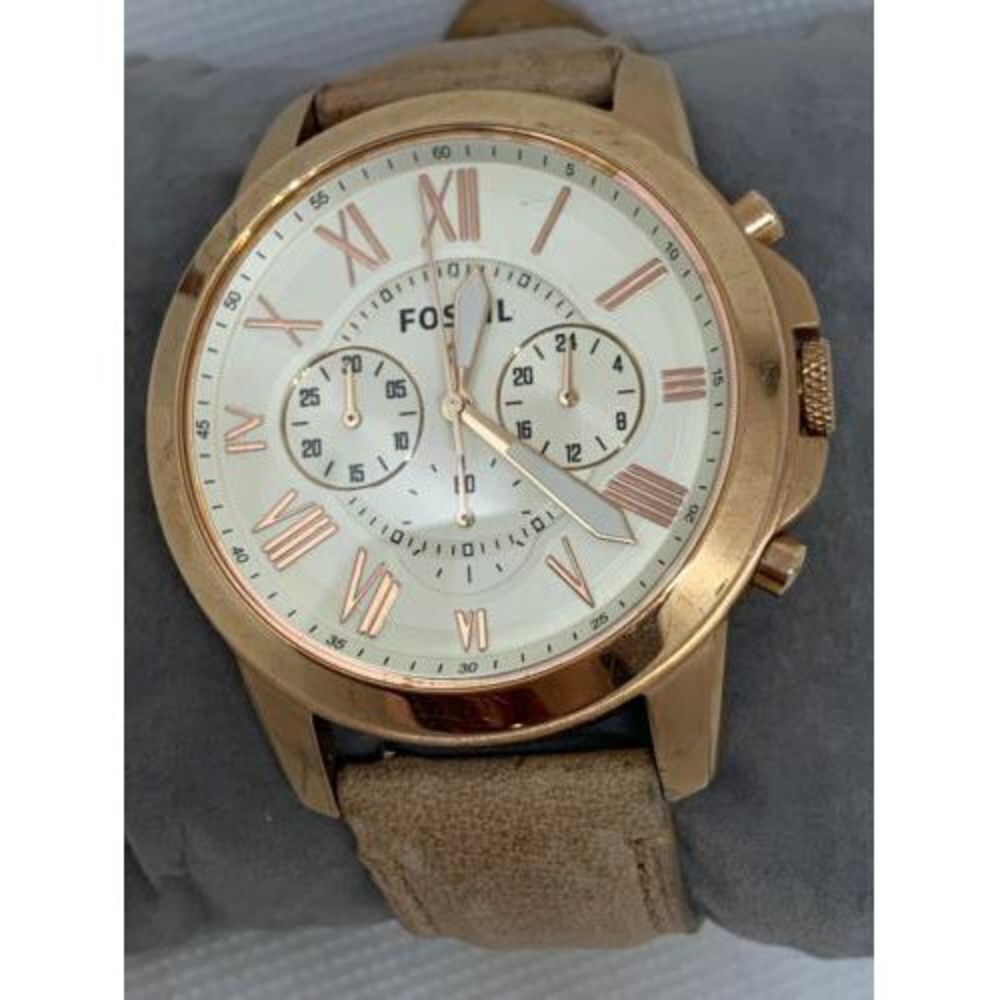 Fossil NDW1 Smartwatch Gen 1 Chronograph Q Grant Leather Band Rose Gold C256